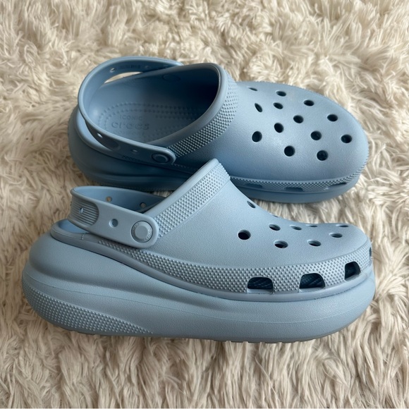 CROCS Shoes - Crocs Classic Crush Platform Clog Blue Womens Size 9